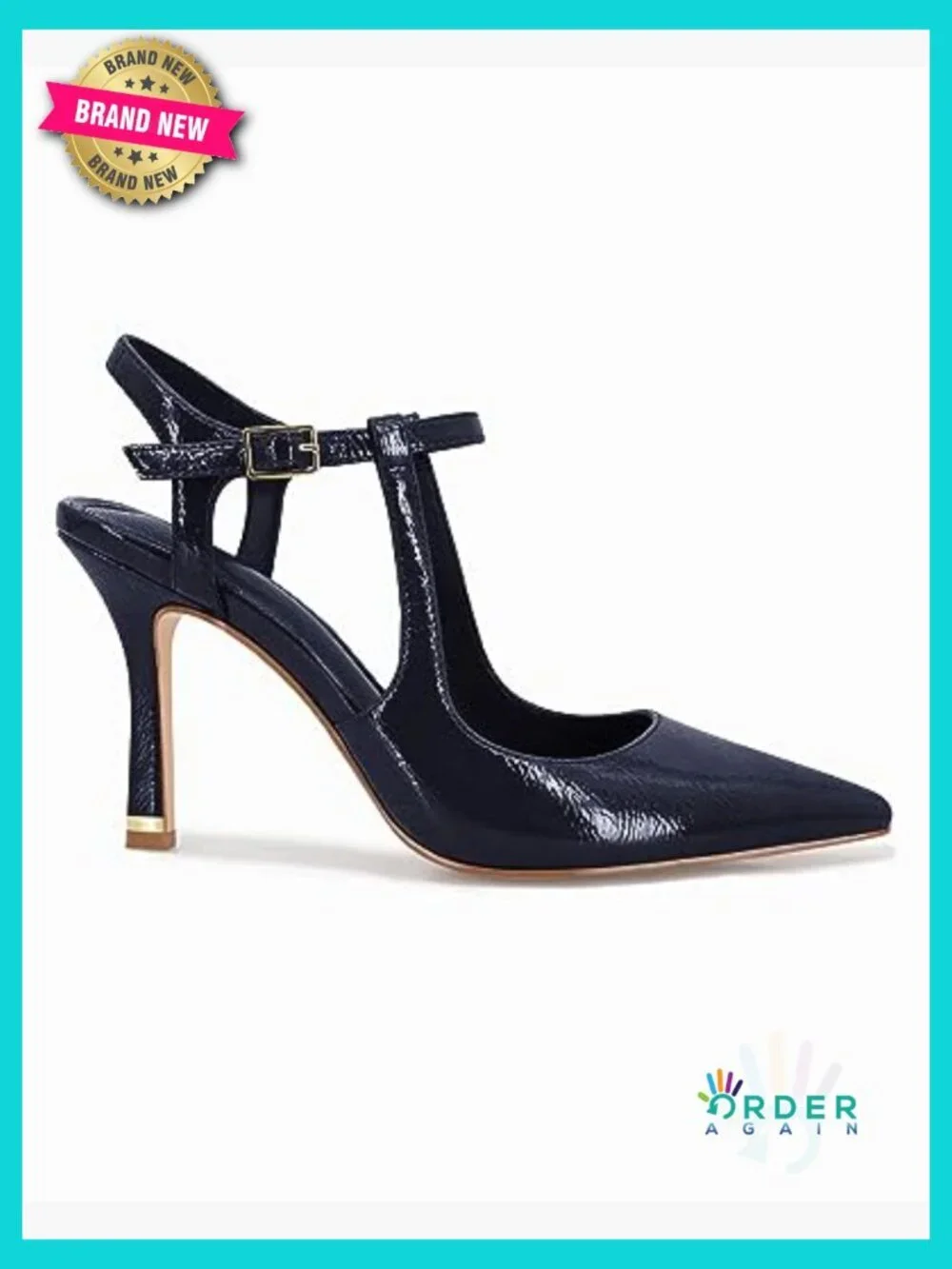 Stiletto Heels Pointed Toe Ankle Strap Patent Leather Pumps Office Wedding Shoes